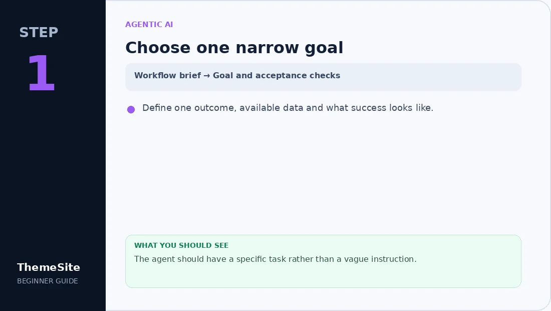 Step 1: Choose one narrow goal