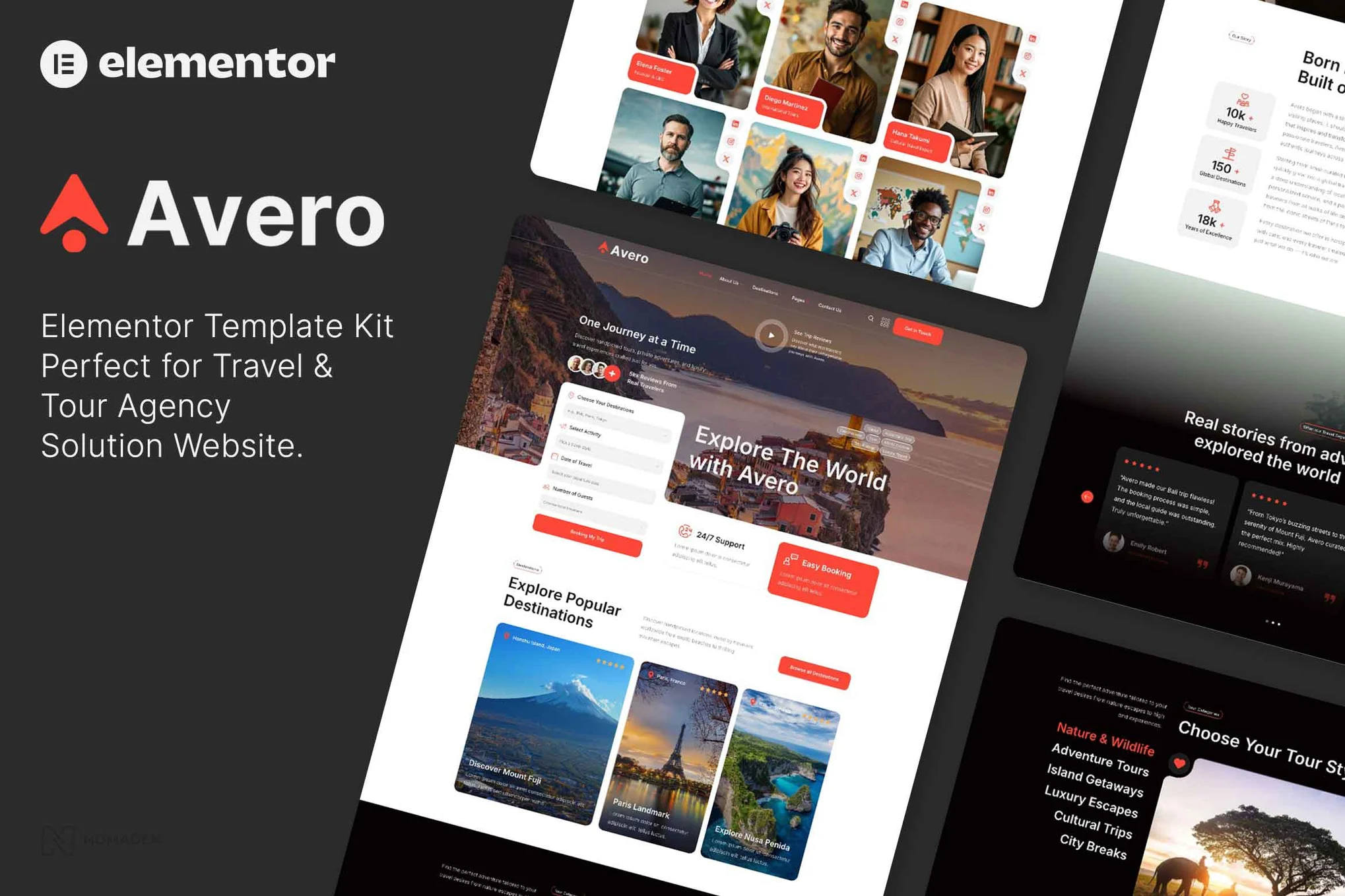 Avero - Travel & Tour Agency Elementor Template Kit preview