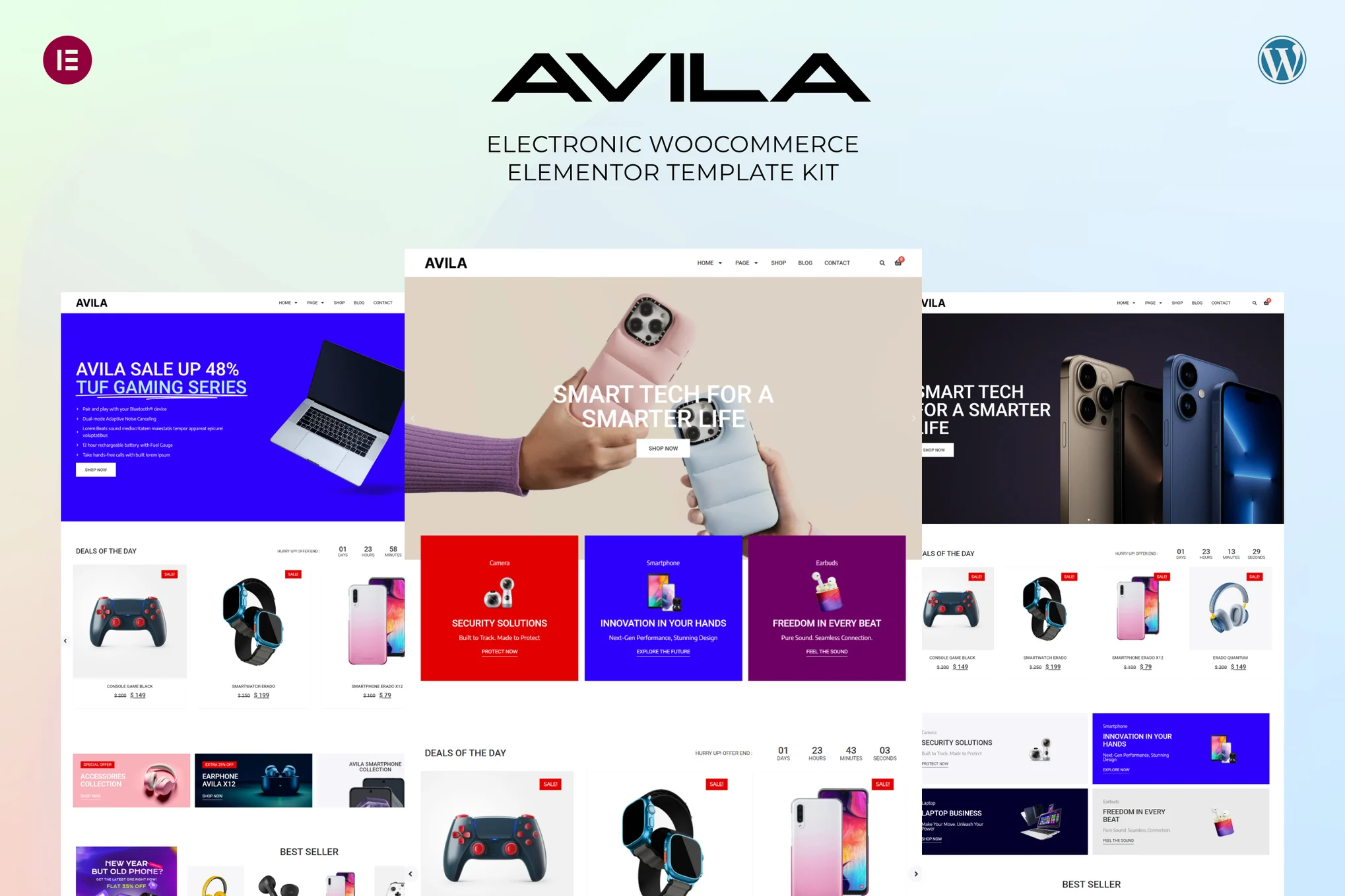 Avila - Electronic WooCommerce Elementor Pro Template Kit preview