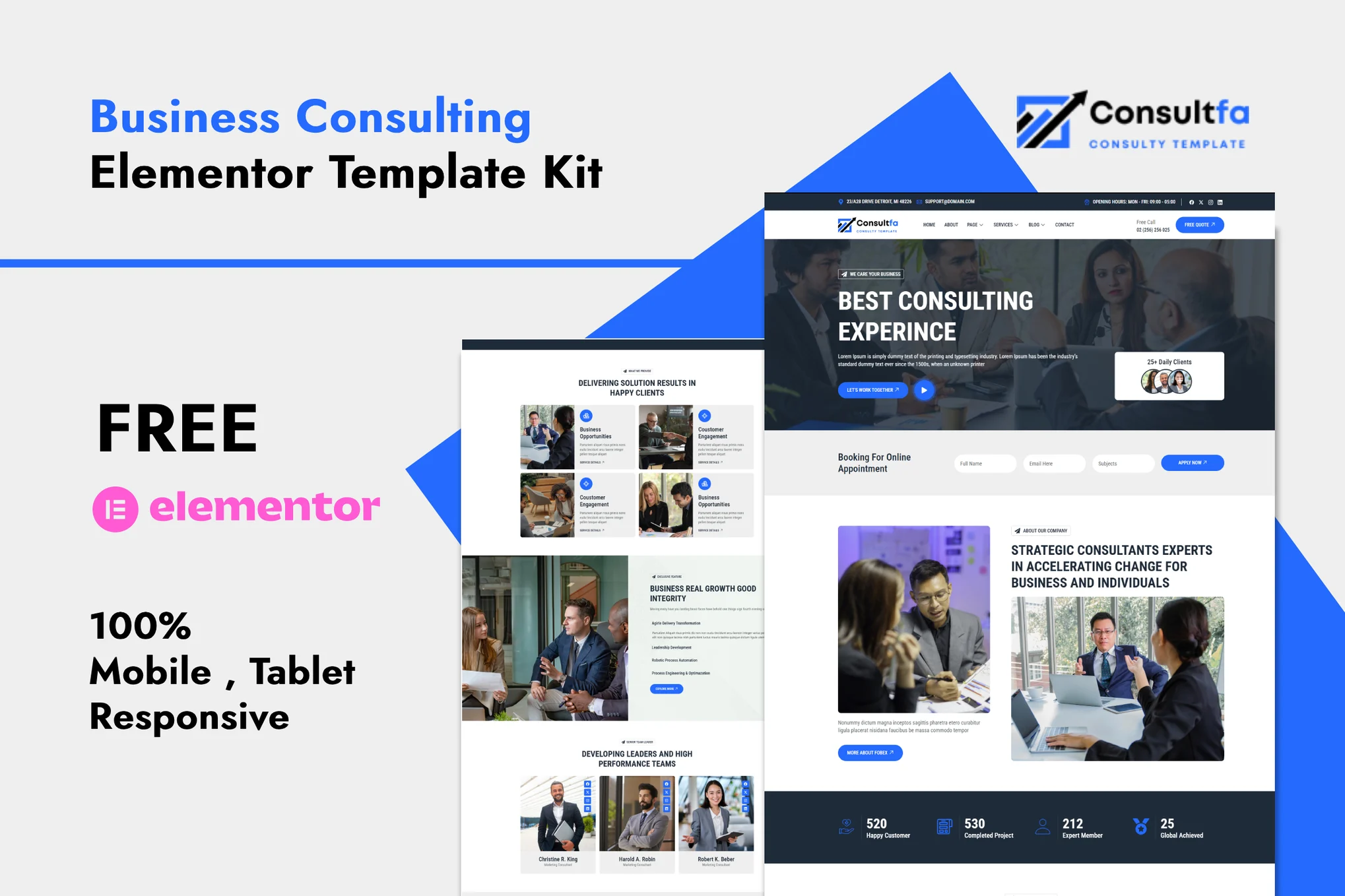 Consultfa - Business Consulting Elementor Template Kit preview