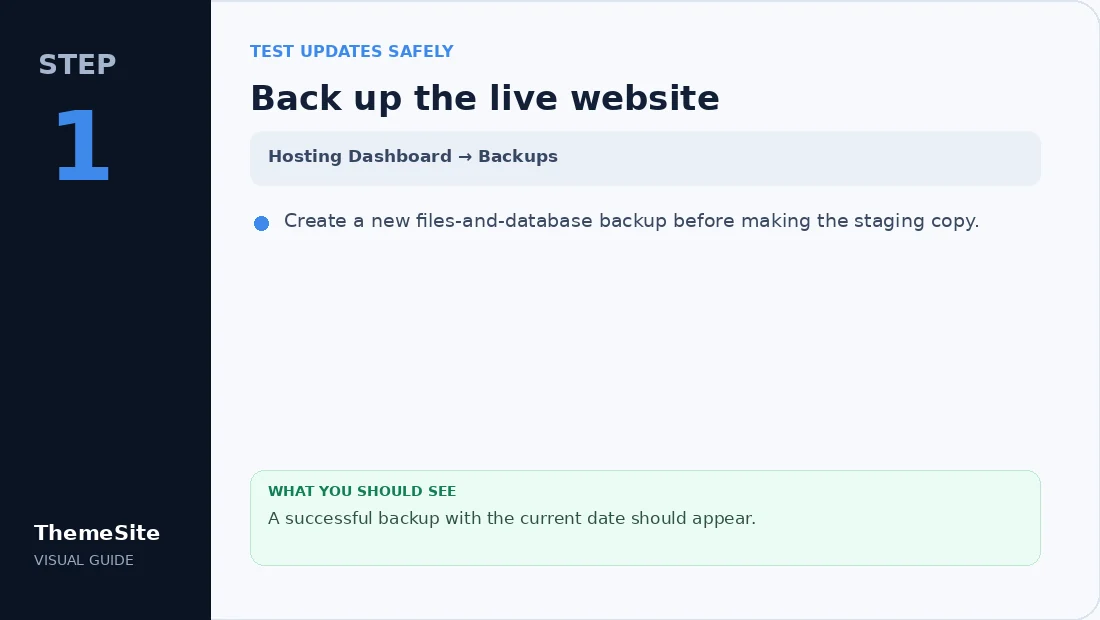 Step 1: Back up the live website
