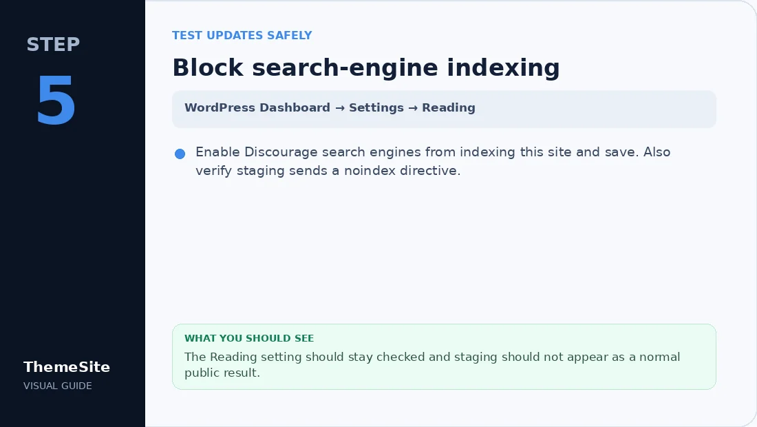 Step 5: Block search-engine indexing