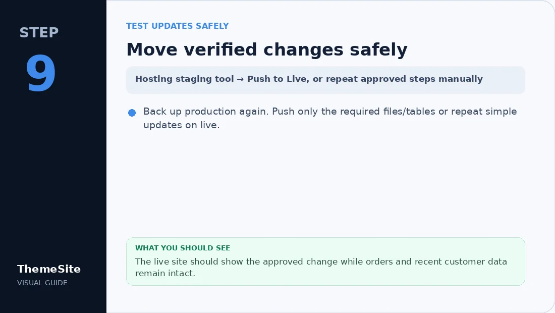 Step 9: Move verified changes safely