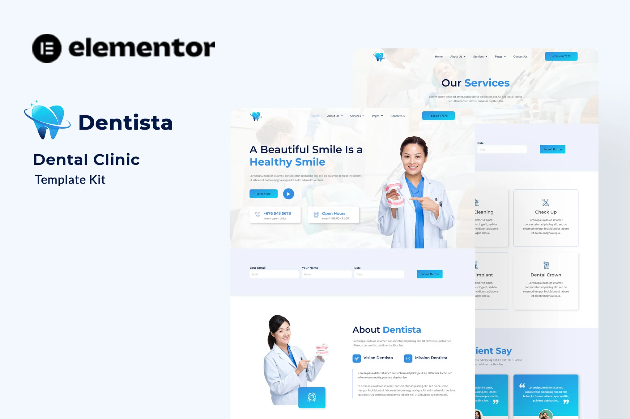Dentista - Dental Clinic Elementor Template Kit preview