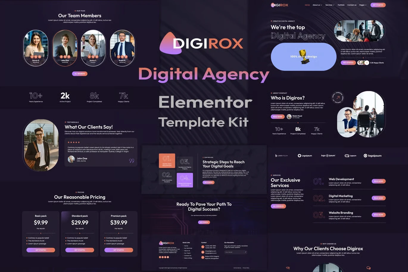 Digirox - Digital Agency Elementor Template Kit preview