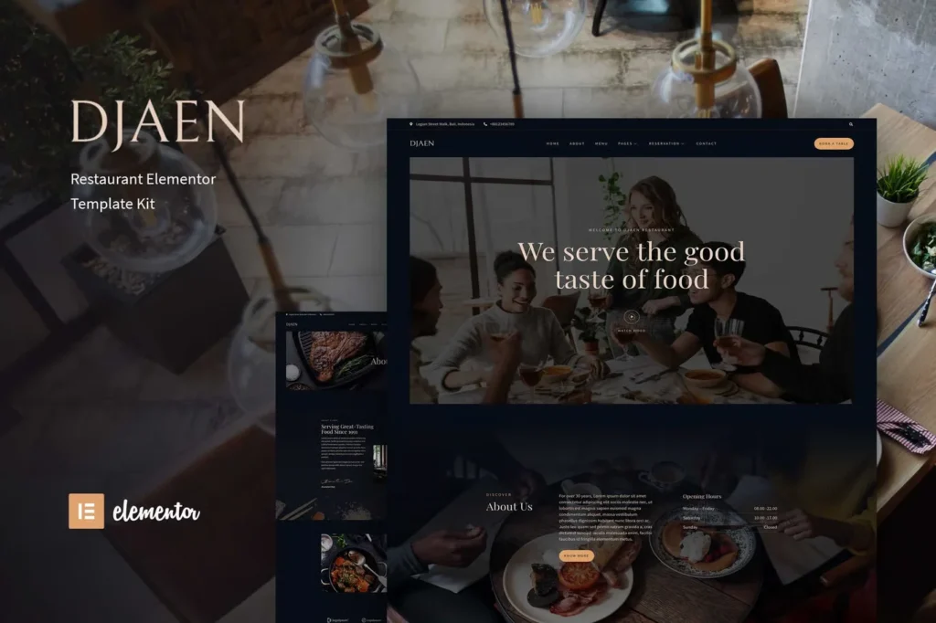 Djaen - Restaurant Elementor Template Kit preview