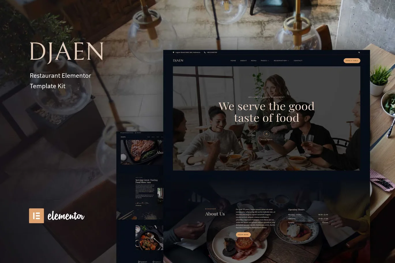 Djaen - Restaurant Elementor Template Kit preview