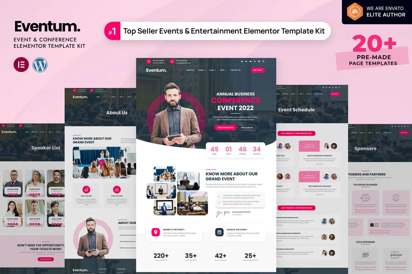 Eventum - Event & Conference Elementor Template Kit preview