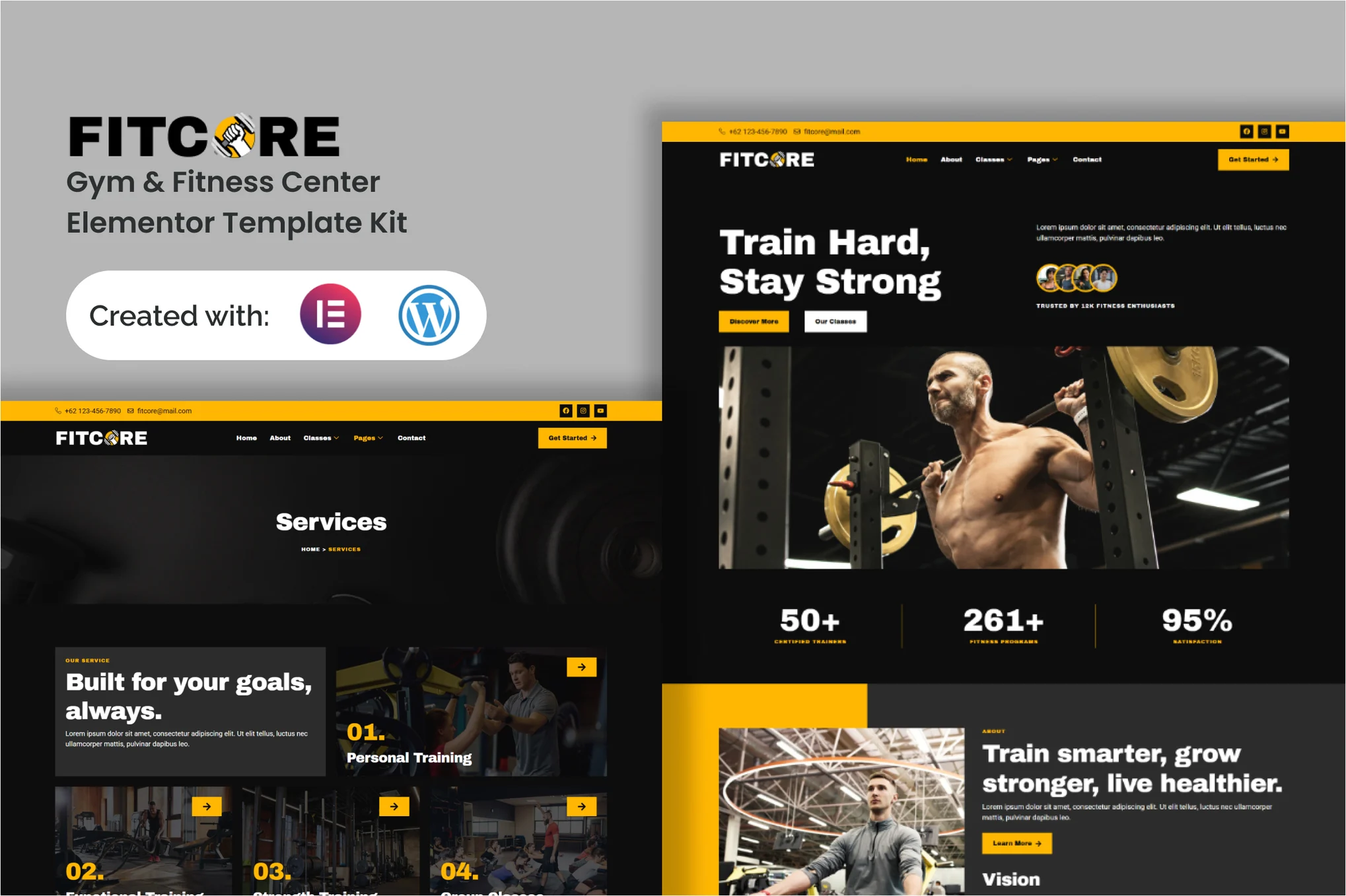 Fitcore - Gym & Fitness Center Elementor Template Kit preview