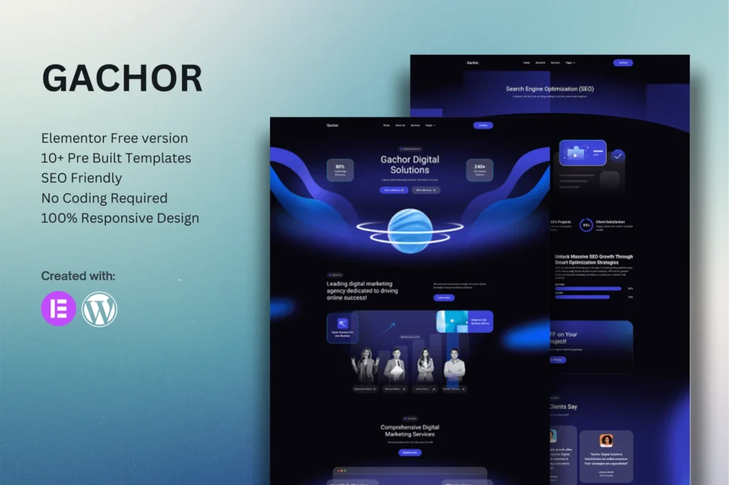 Gachor - Digital Marketing Agency Elementor Template Kit preview