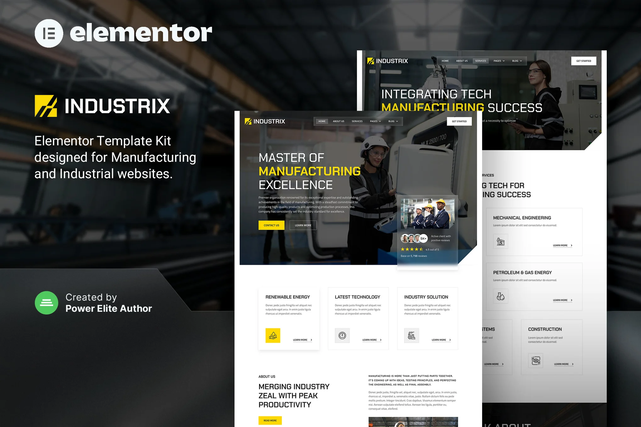 Industrix - Manufacturing & Industrial Elementor Template Kit preview