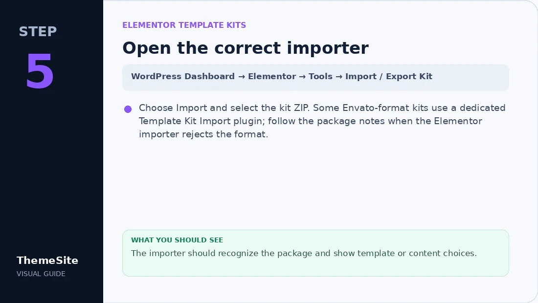 Step 5: Open the correct importer