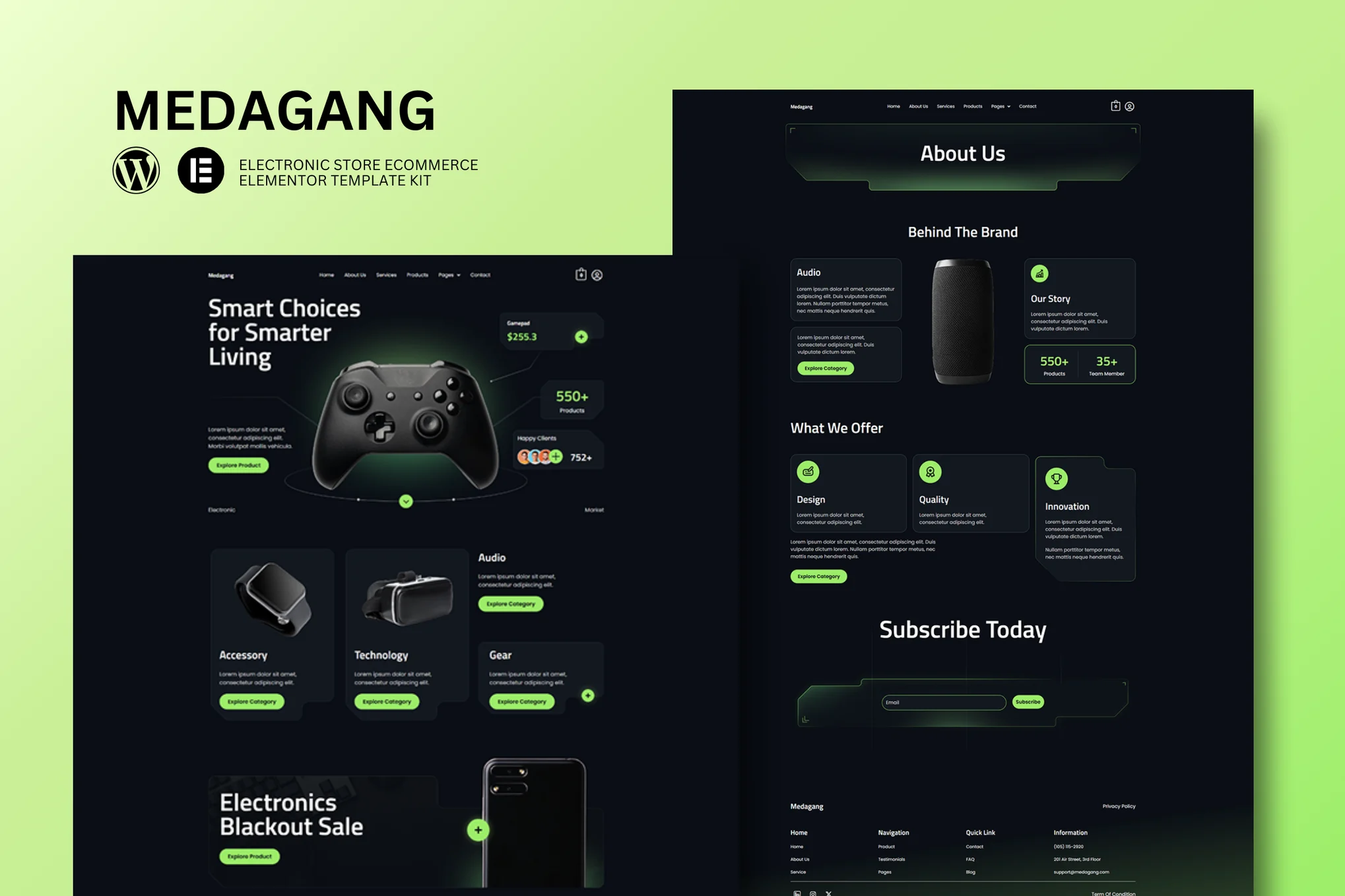Medagang - E-Commerce Electronics Store Elementor Template Kit preview