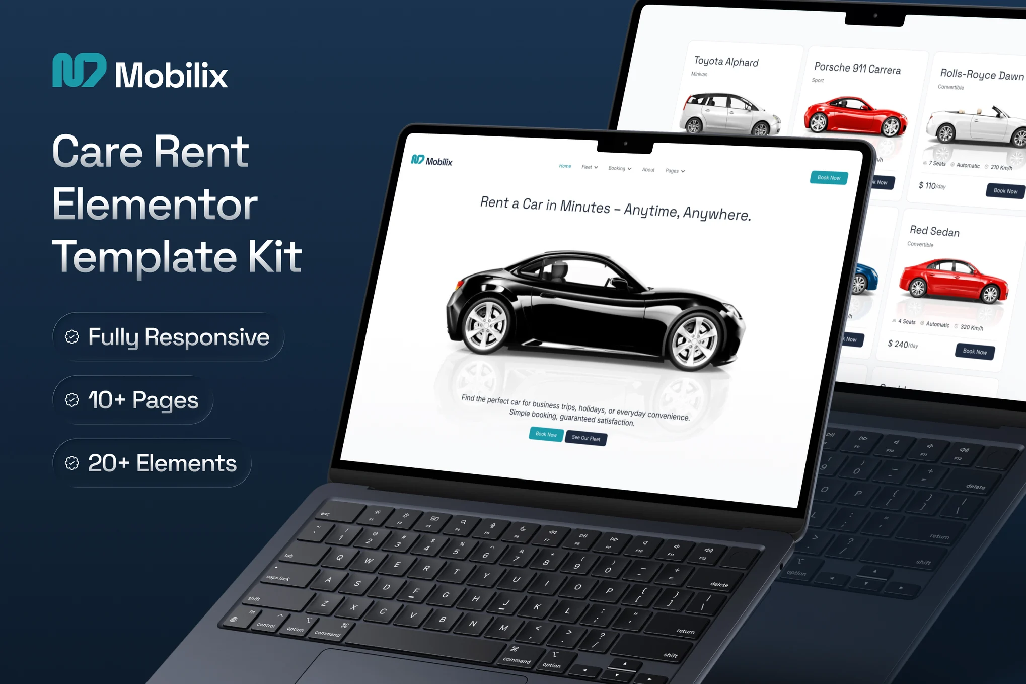 Mobilix - Car Rent Elementor Template Kit preview