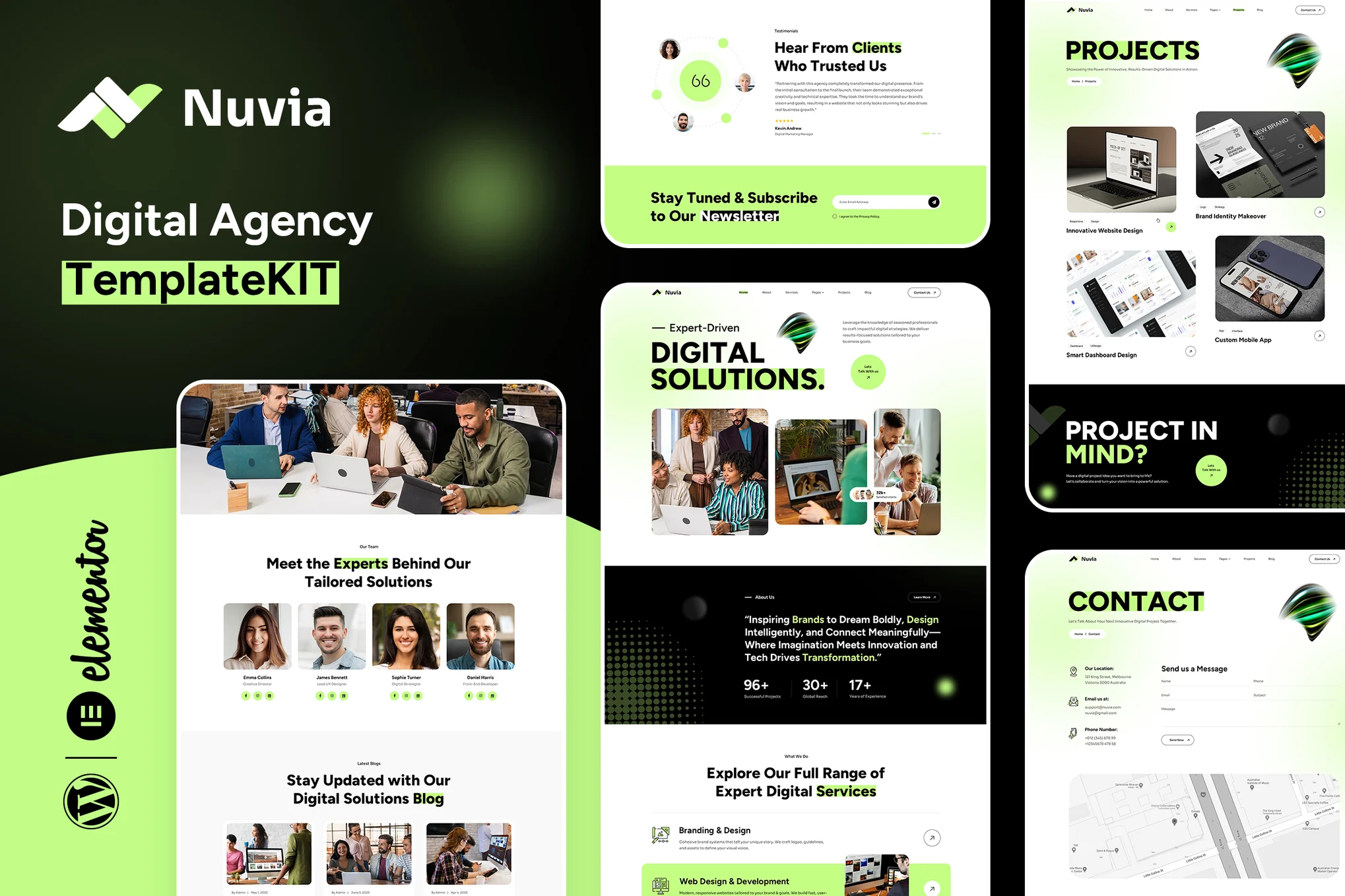 Nuvia - Digital Agency Elementor Template Kit preview