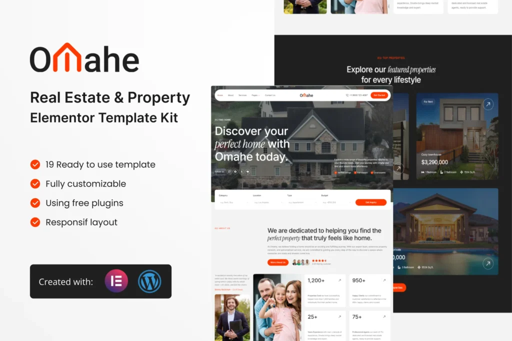 Omahe - Real Estate & Property Elementor Template Kit preview