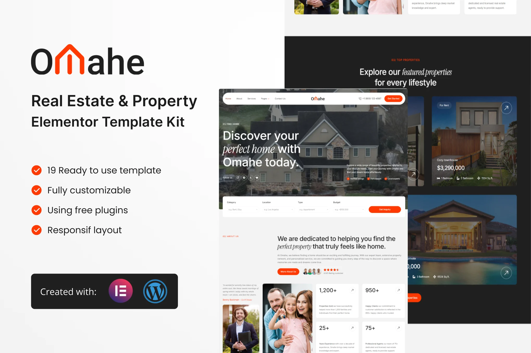 Omahe - Real Estate & Property Elementor Template Kit preview