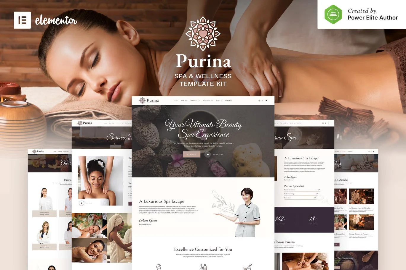 Purina - Spa & Wellness Elementor Template Kit preview