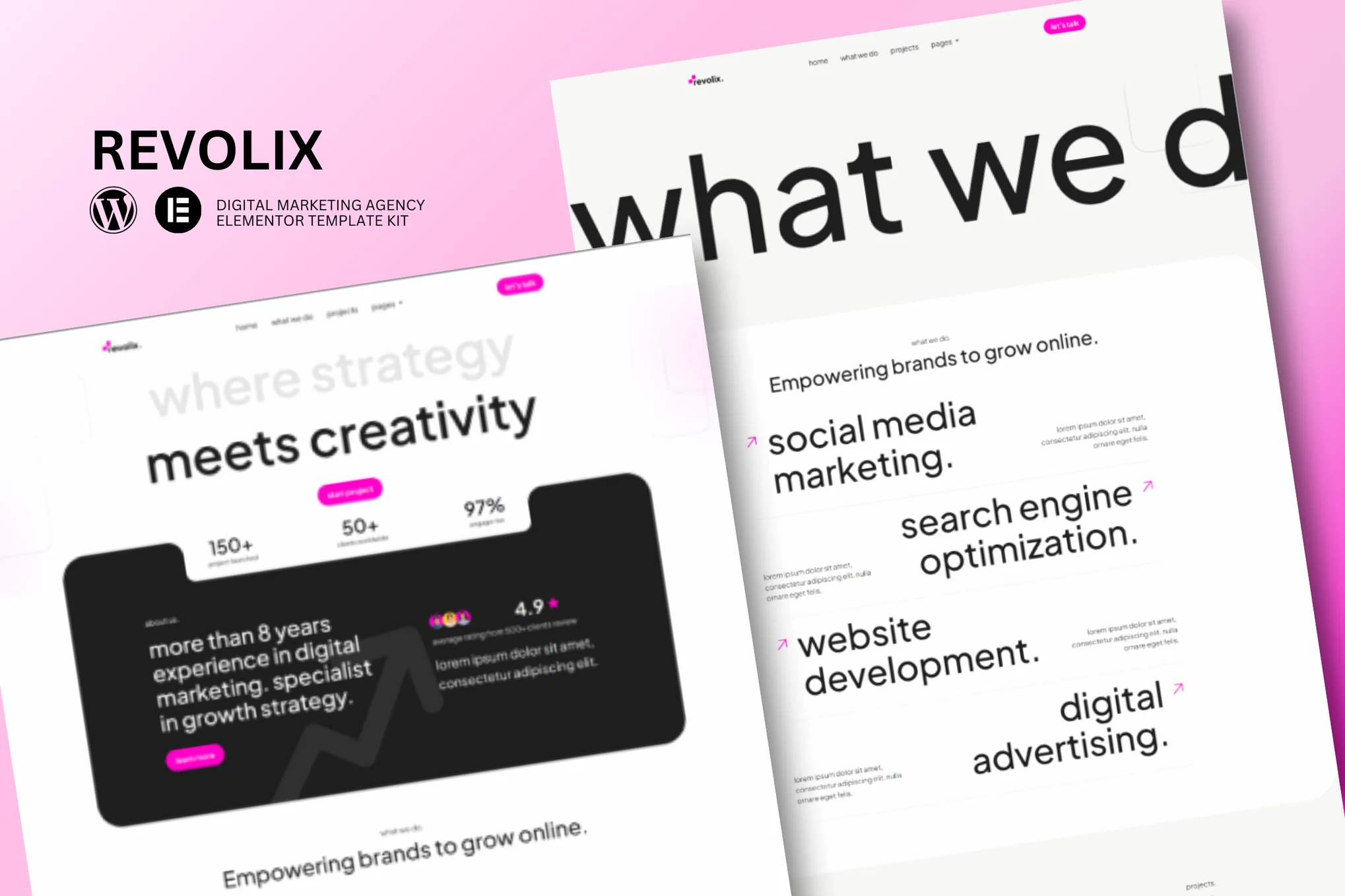 Revolix - Digital Marketing Agency Elementor Template Kit preview
