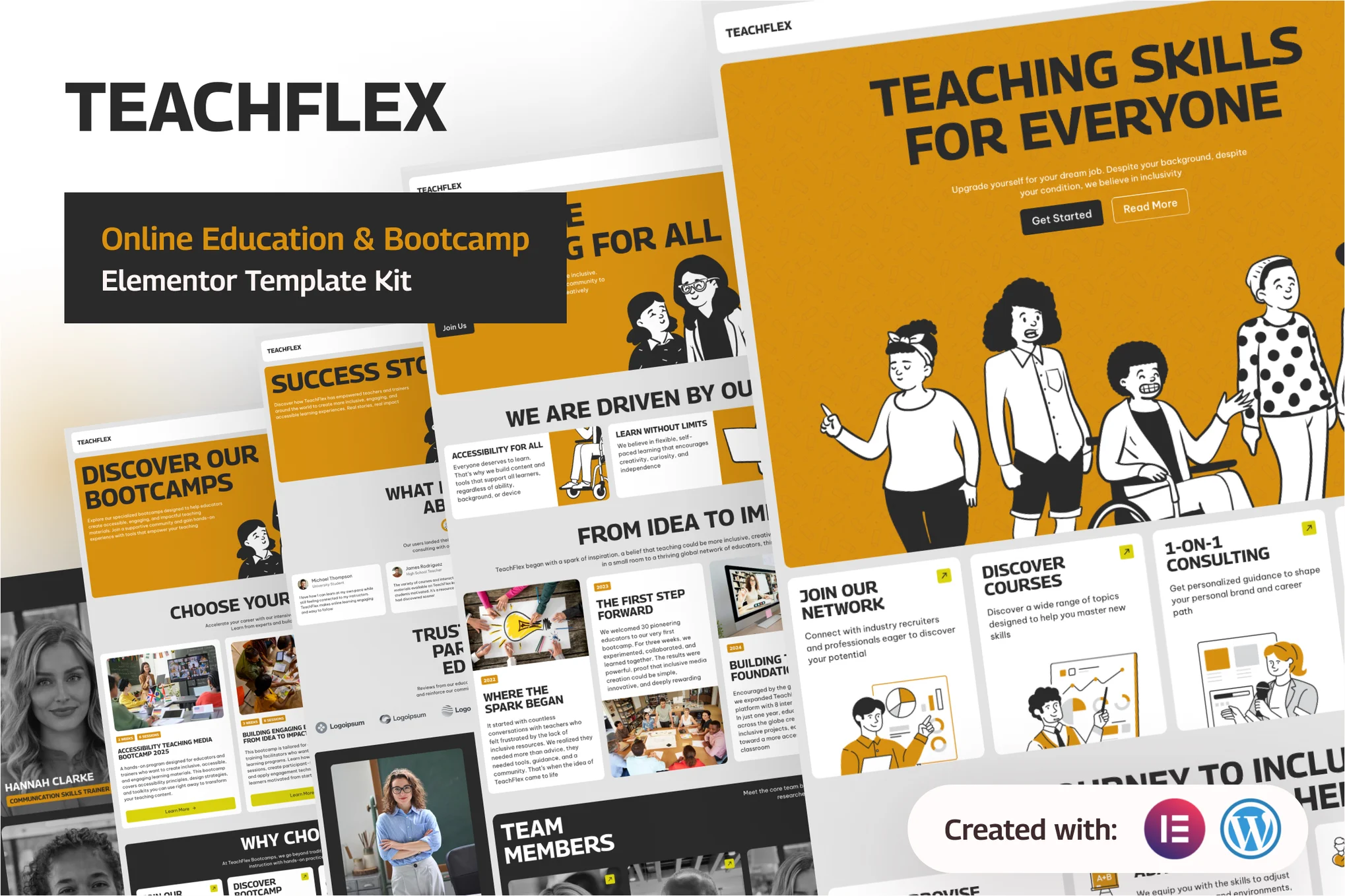 Teachflex - Online Education & Bootcamp Elementor Template Kit preview