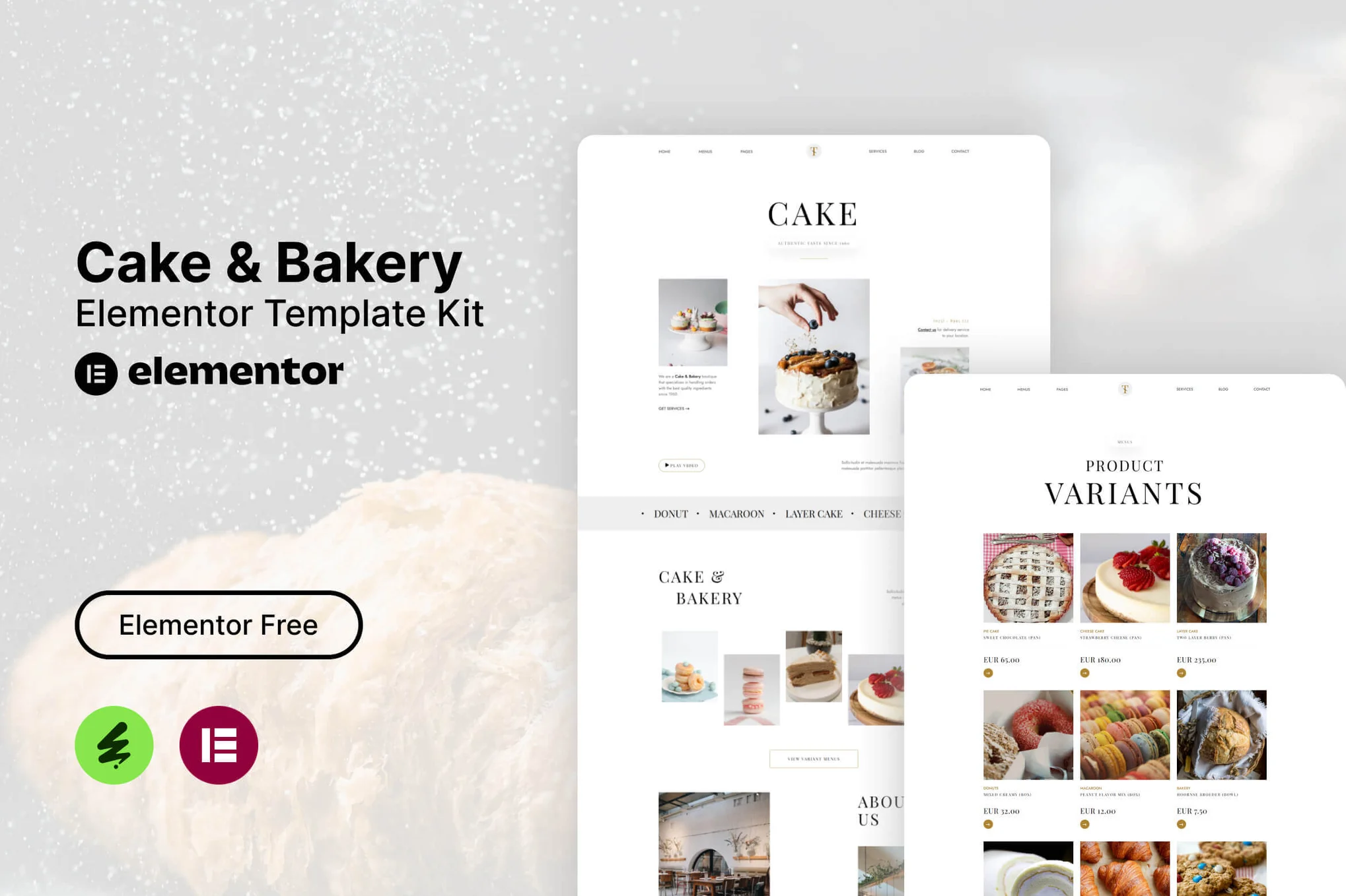 Tiffa - Cake & Bakery Elementor Template Kit preview