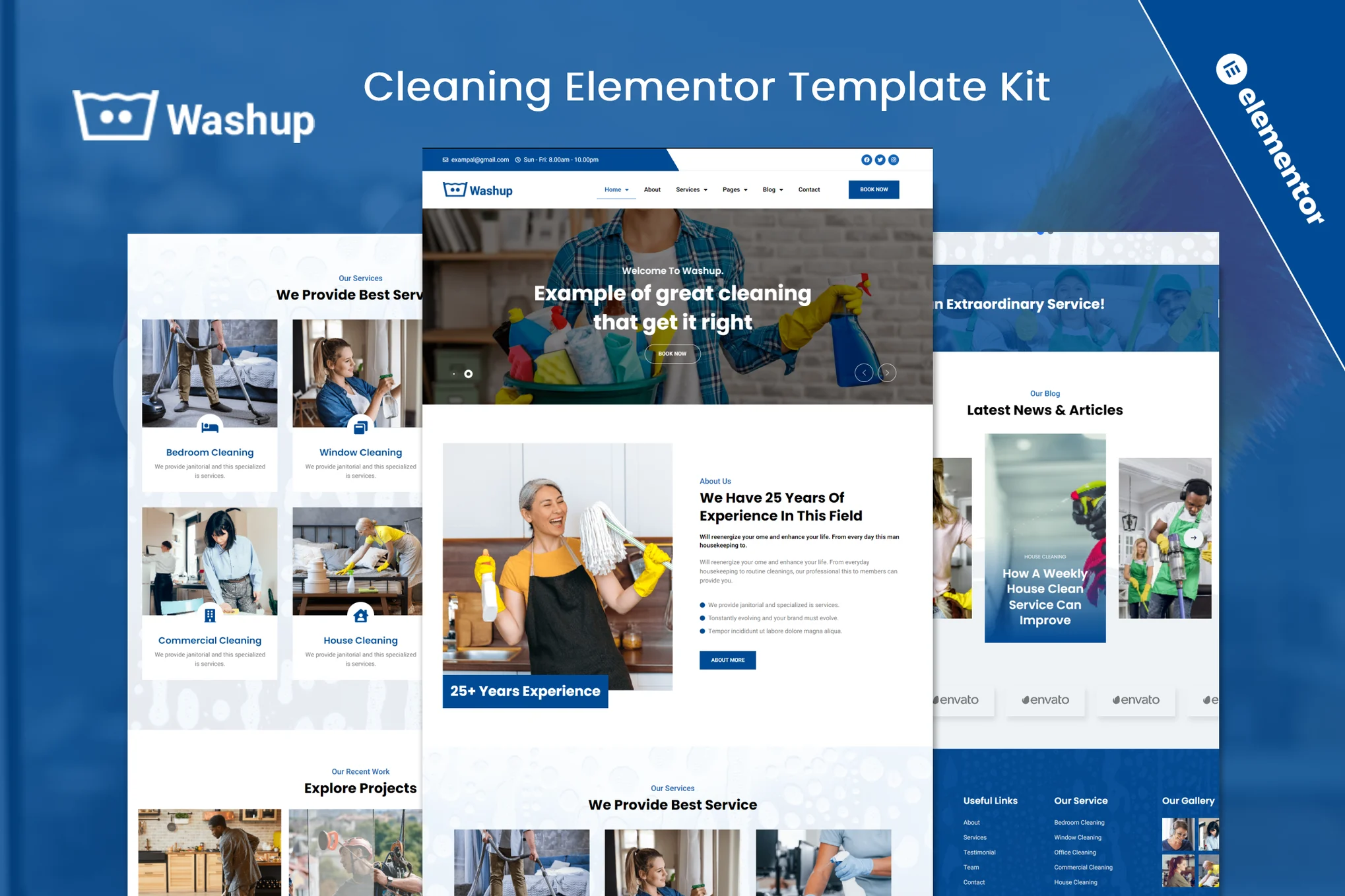 Washup - Cleaning Services Elementor Template Kit preview