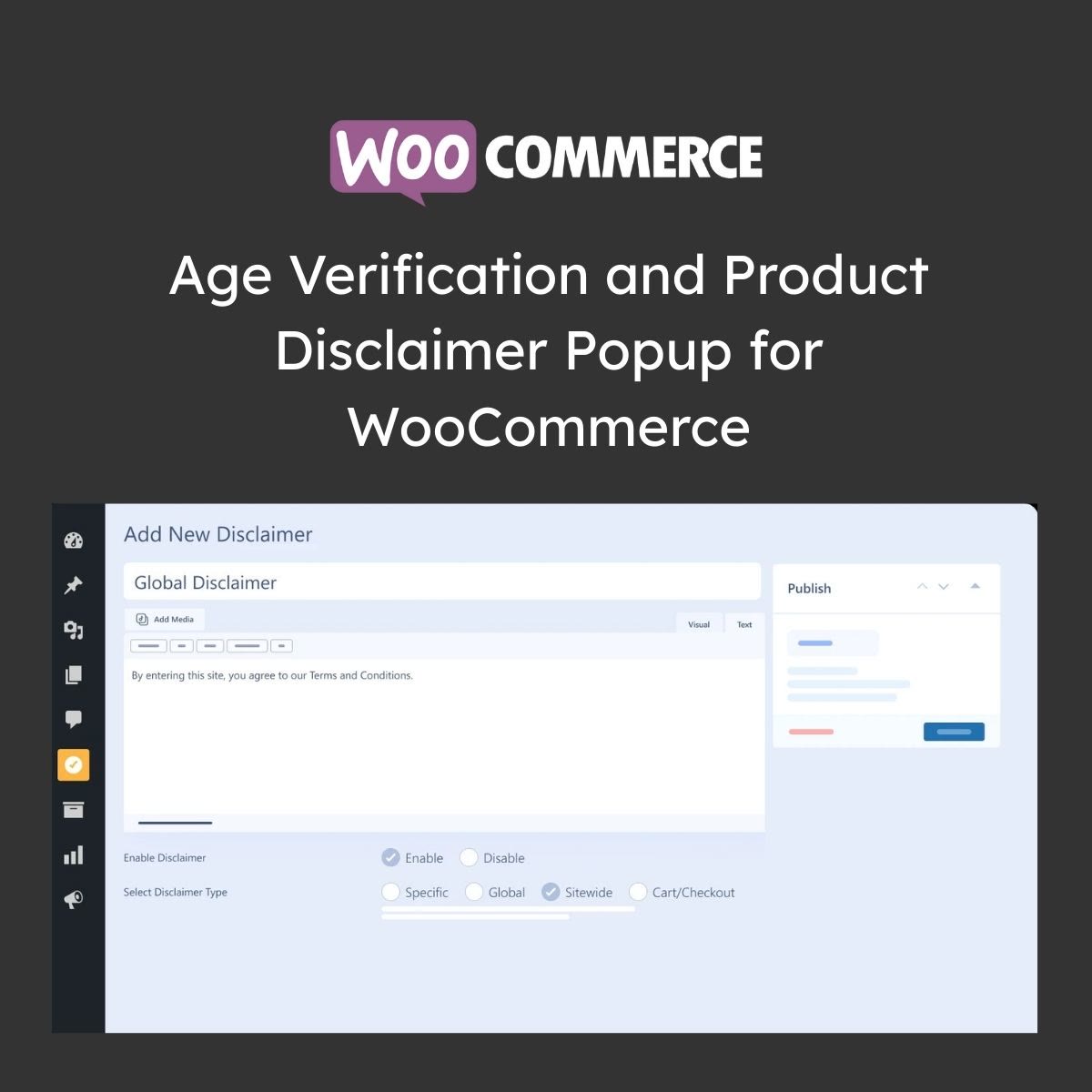 Age Verification and Product Disclaimer Popup for WooCommerce WordPress plugin preview