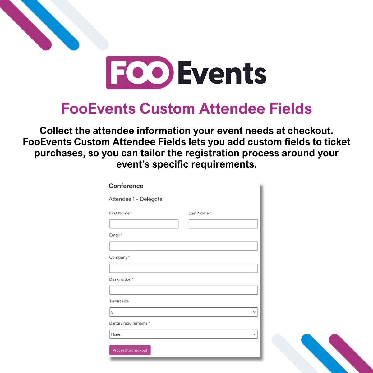 FooEvents Custom Attendee Fields WordPress plugin preview