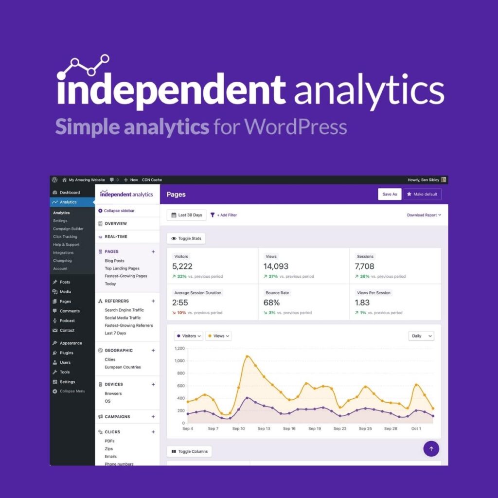 Independent Analytics Pro WordPress plugin preview