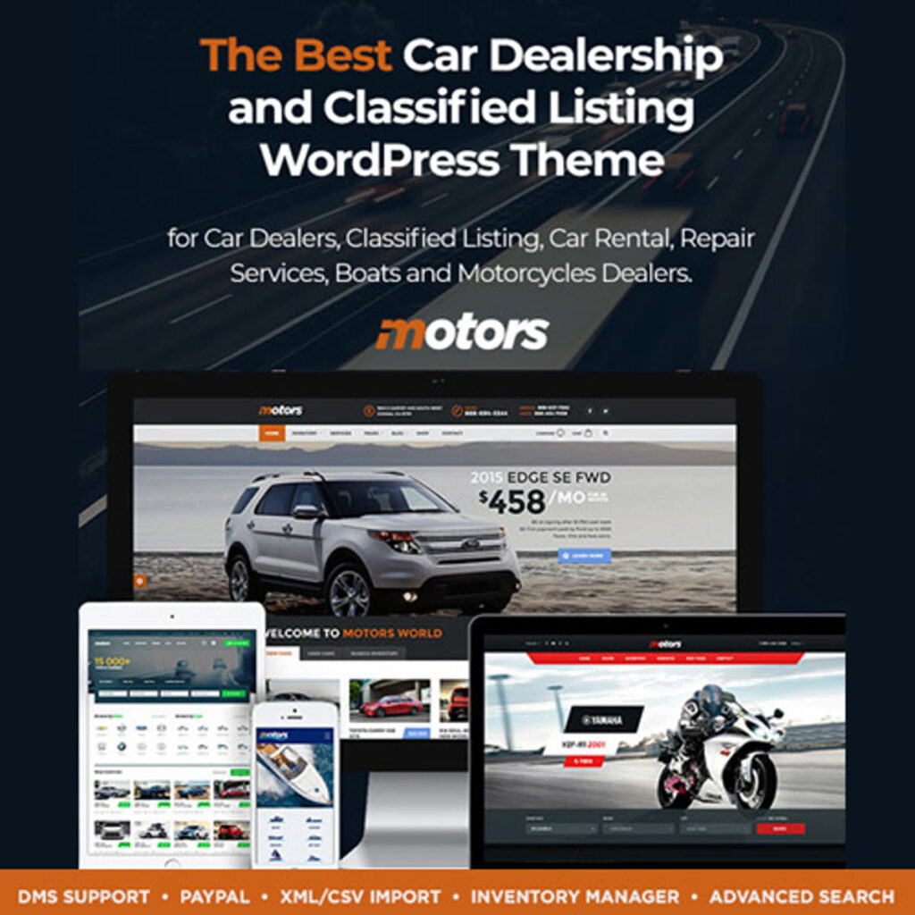 Motors Automotive WordPress Theme preview