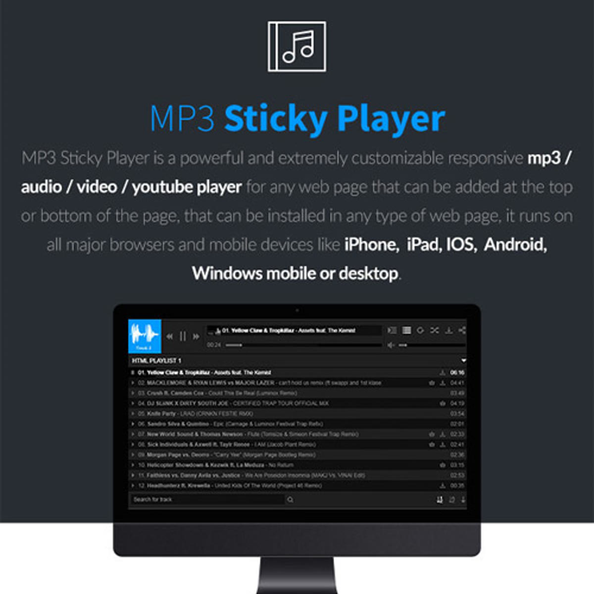 MP3 Sticky Player Wordpress Plugin WordPress plugin preview