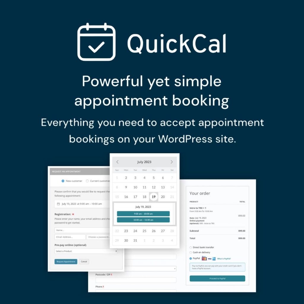 QuickCal - Appointment Booking Calendar for WordPress WordPress plugin preview