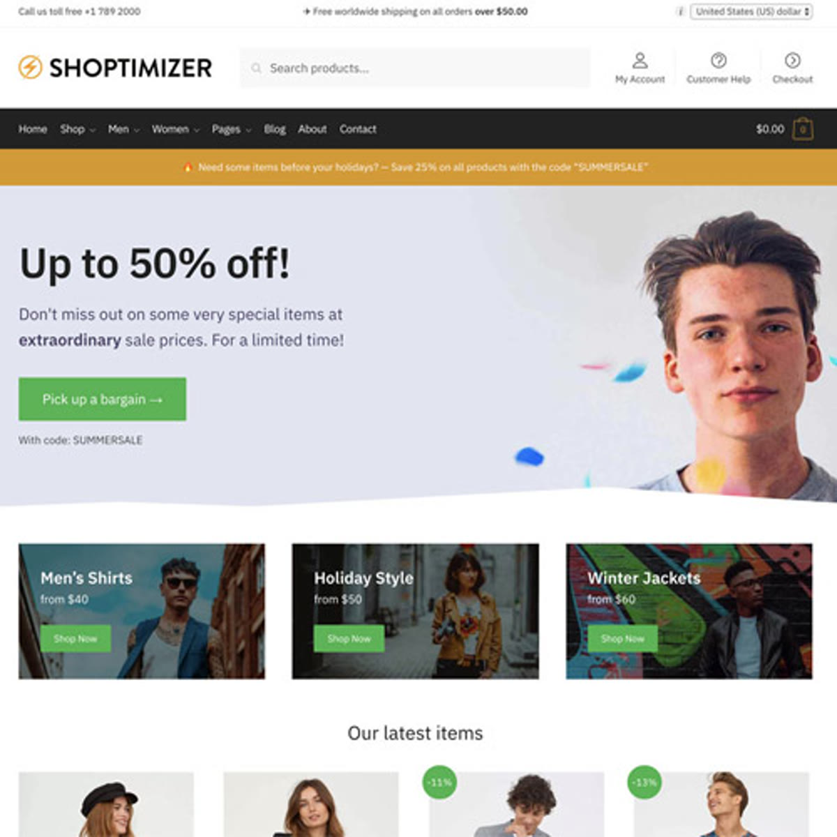 Shoptimizer WooCommerce WordPress Theme preview