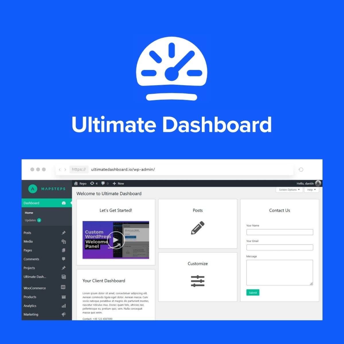 Ultimate Dashboard PRO WordPress plugin preview