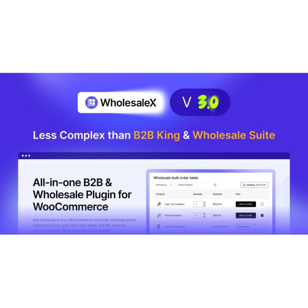 WholesaleX Pro WordPress plugin preview