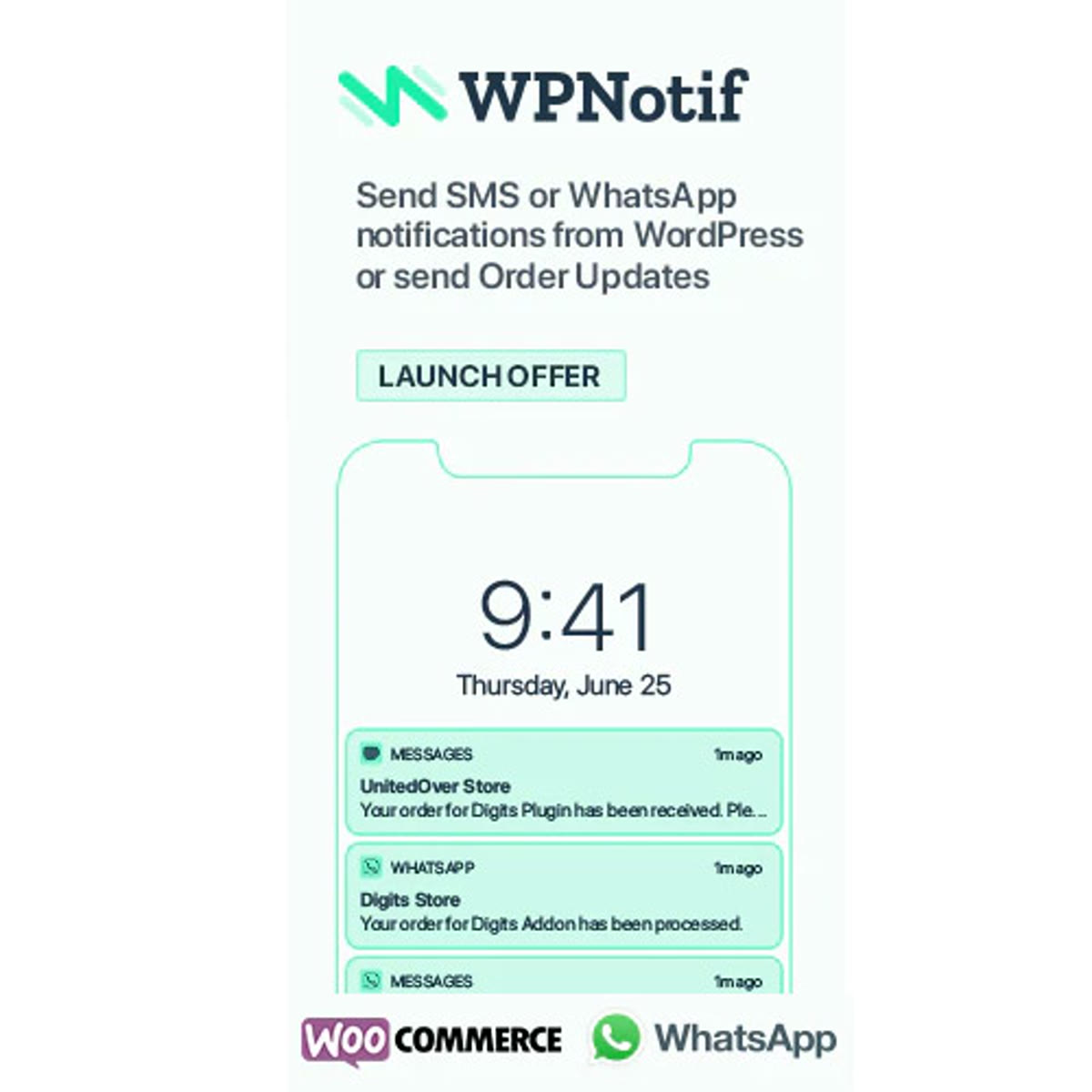 WPNotif: WordPress SMS & WhatsApp Message Notifications WordPress plugin preview