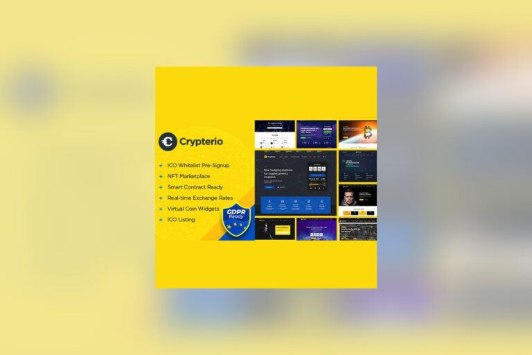 Crypterio - NFT and Crypto Landing Page WordPress Theme theme preview