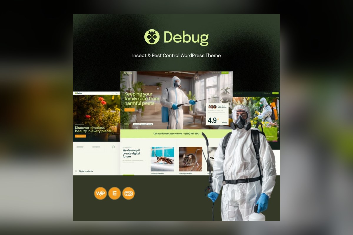 Debug - Insect Extermination & Pest Control WordPress Theme theme preview