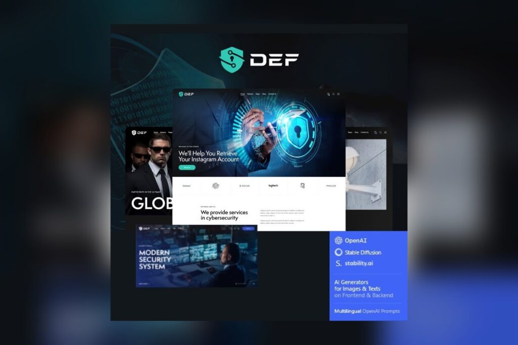Def Cctv Camera Bodyguard Security WordPress Theme WordPress plugin preview