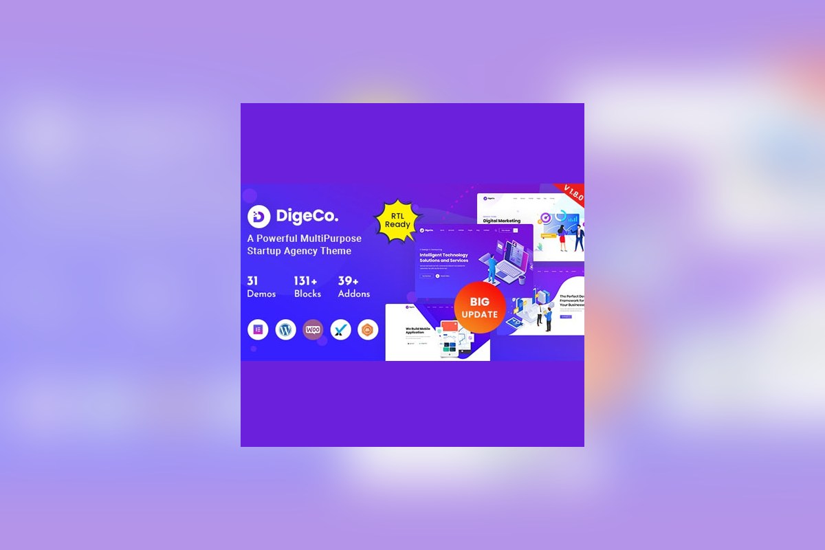 Digeco Startup Agency WordPress Theme theme preview