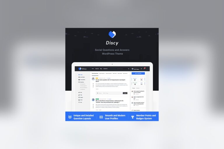 Discy - Social Questions and Answers WordPress Theme theme preview