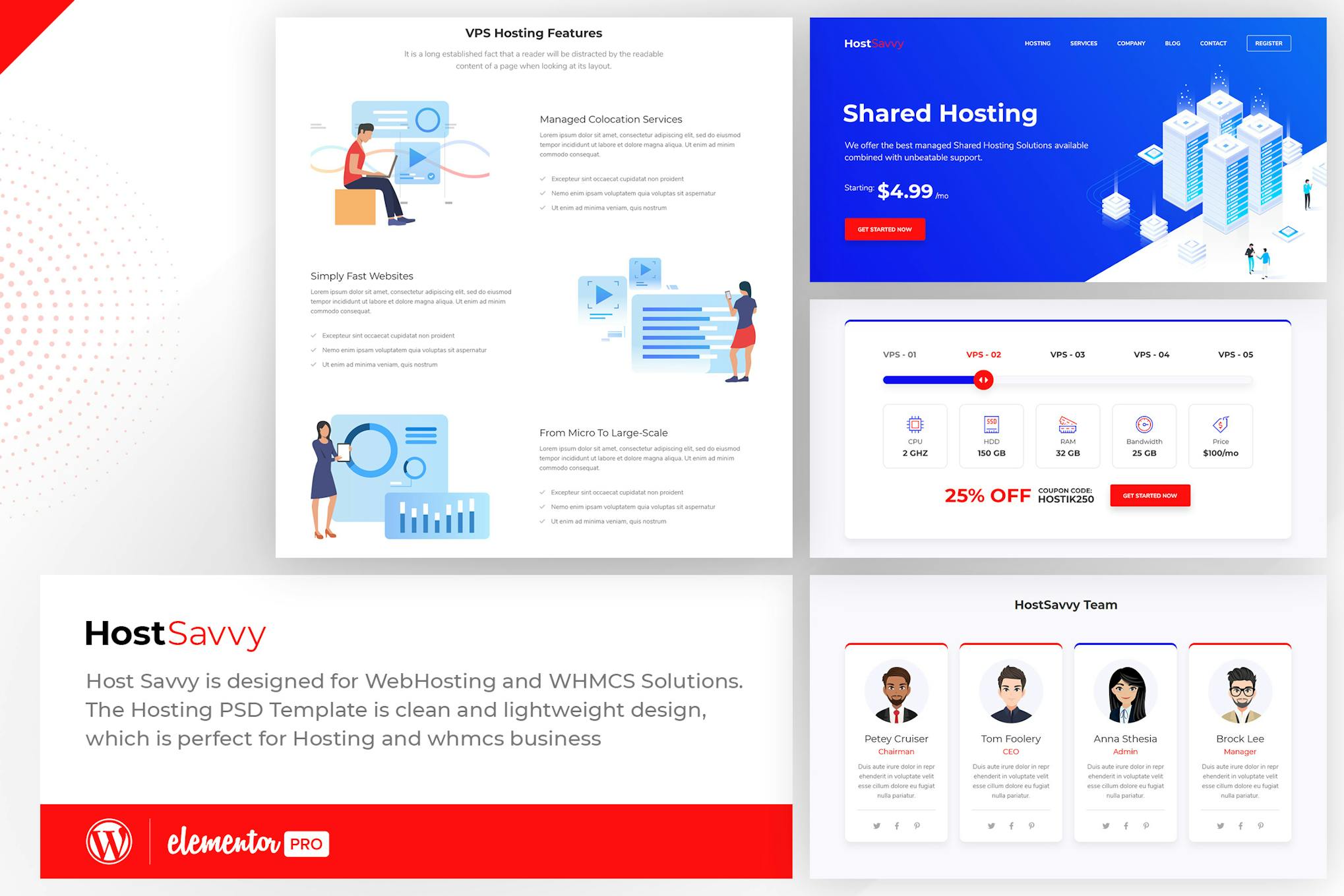 HostSavvy - Web Hosting Elementor Template Kit preview