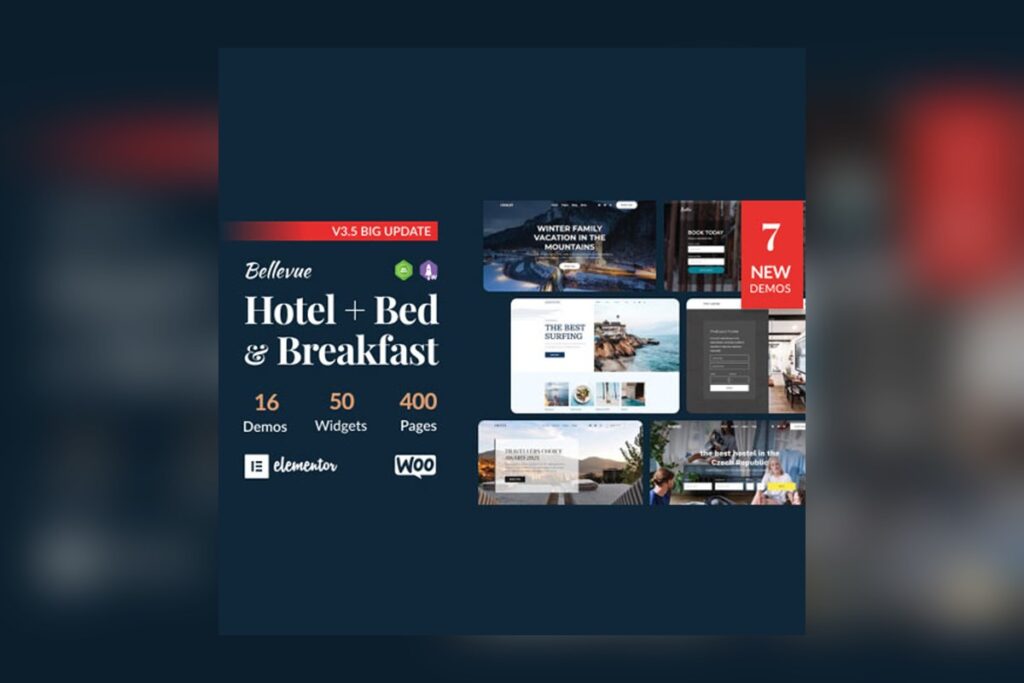 Hotel Bed And Breakfast Booking Calendar Theme Bellevue WordPress plugin preview