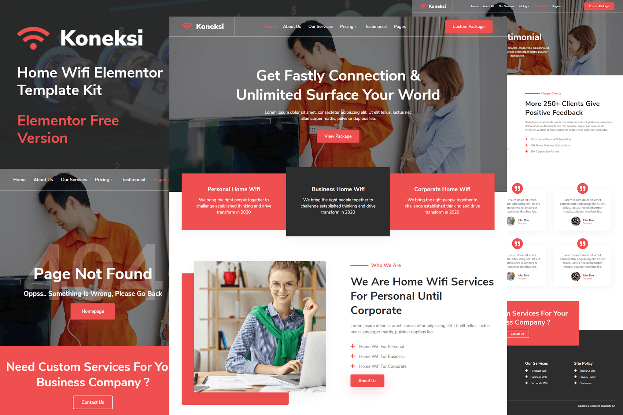 Koneksi - Home Wifi Internet Services Elementor Template Kit preview