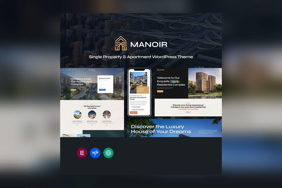Manoir Single Property Apartment Wordpress Theme WordPress plugin preview