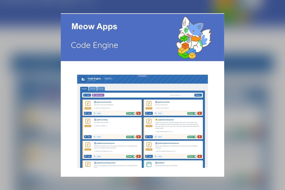 Meow Apps Code Engine Pro WordPress plugin