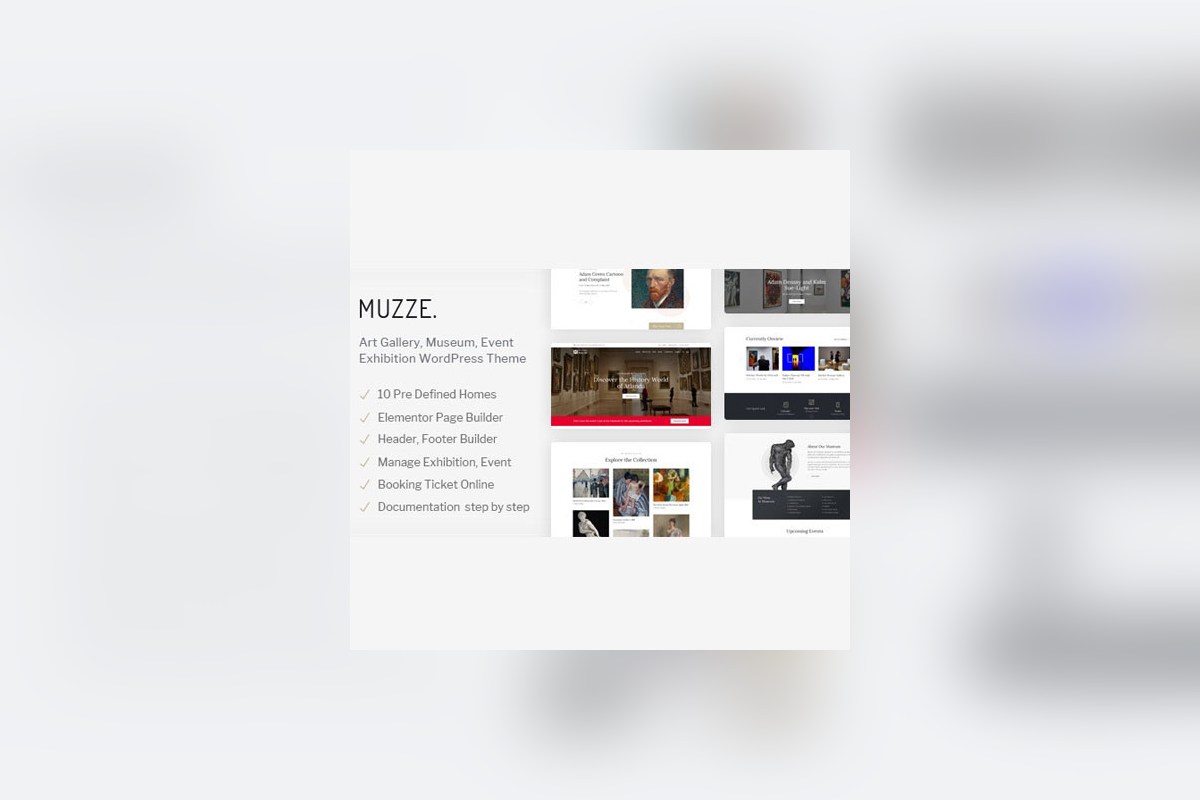 Muzze - Museum Art Gallery Exhibition WordPress Theme theme preview