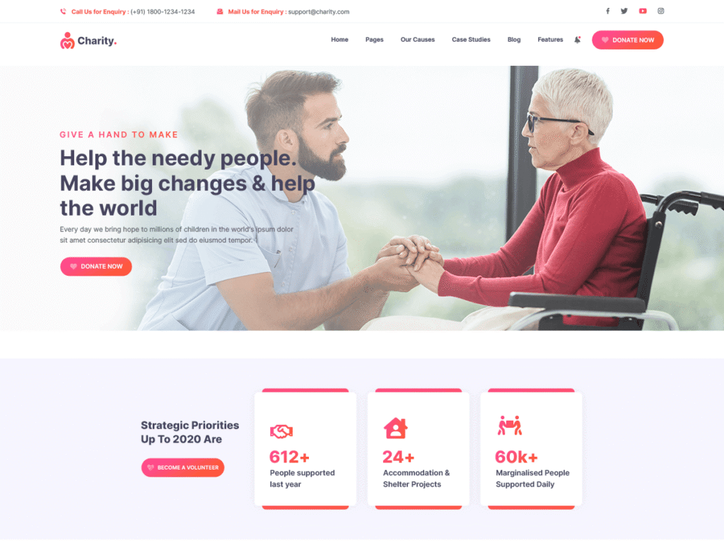 NGO Charity Donation WordPress Theme preview