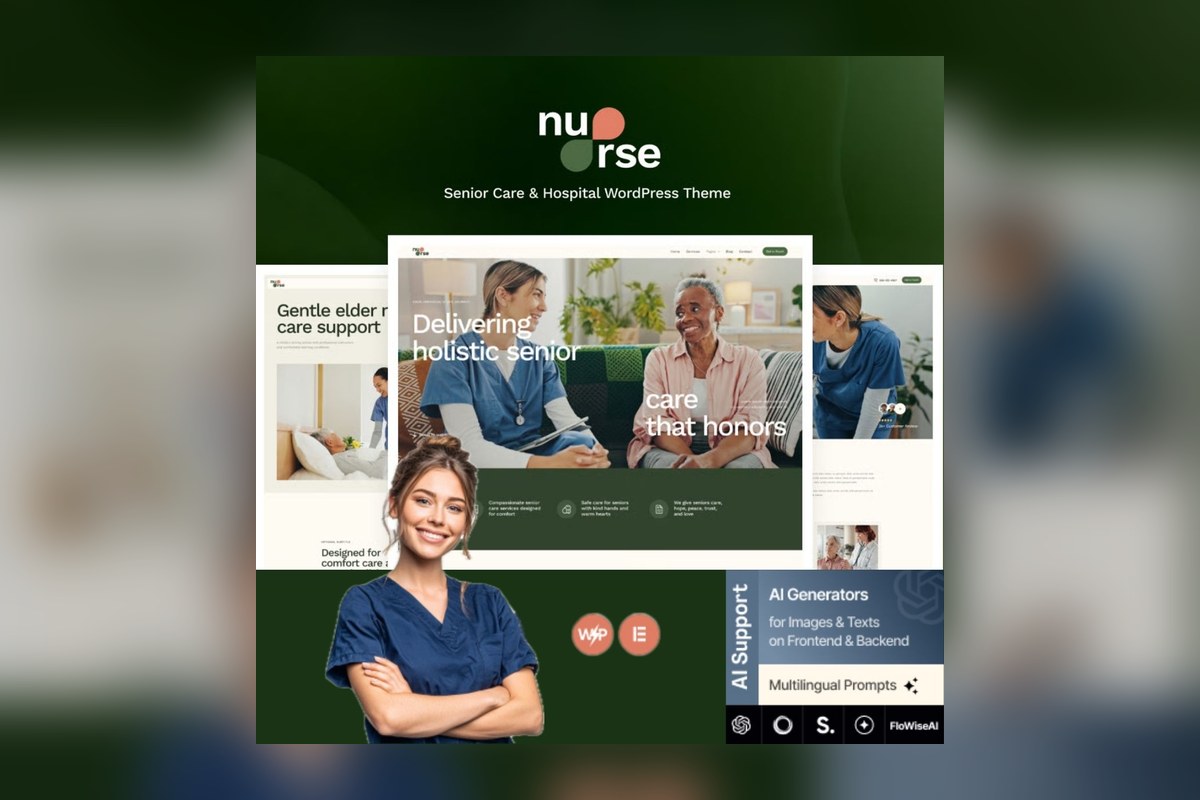 Nurse Senior Care Hospital Wordpress Theme WordPress plugin preview