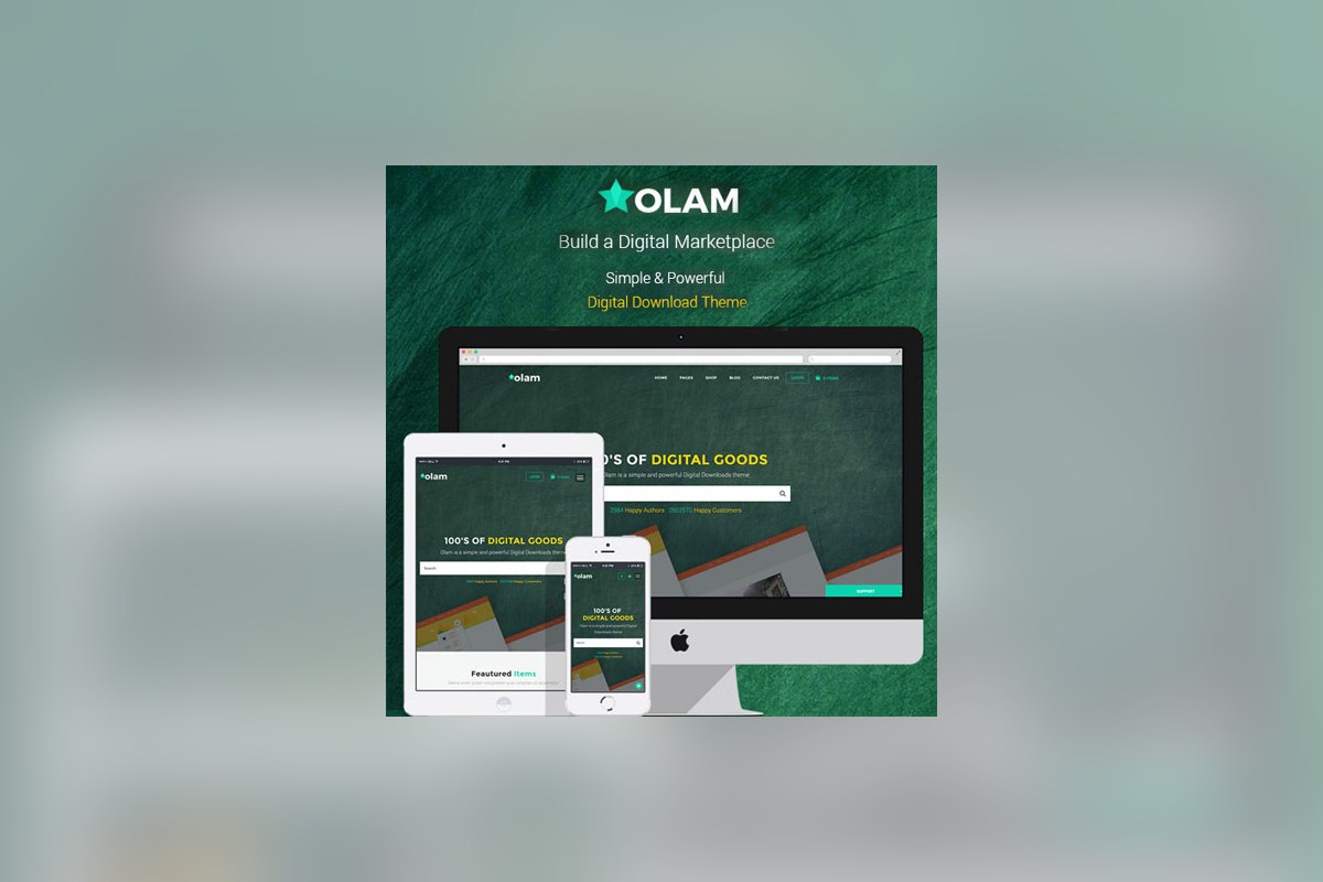 Olam - WordPress Easy Digital Downloads Theme Digital Marketplace Bookings theme preview